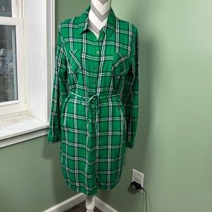 Green plaid dress XL